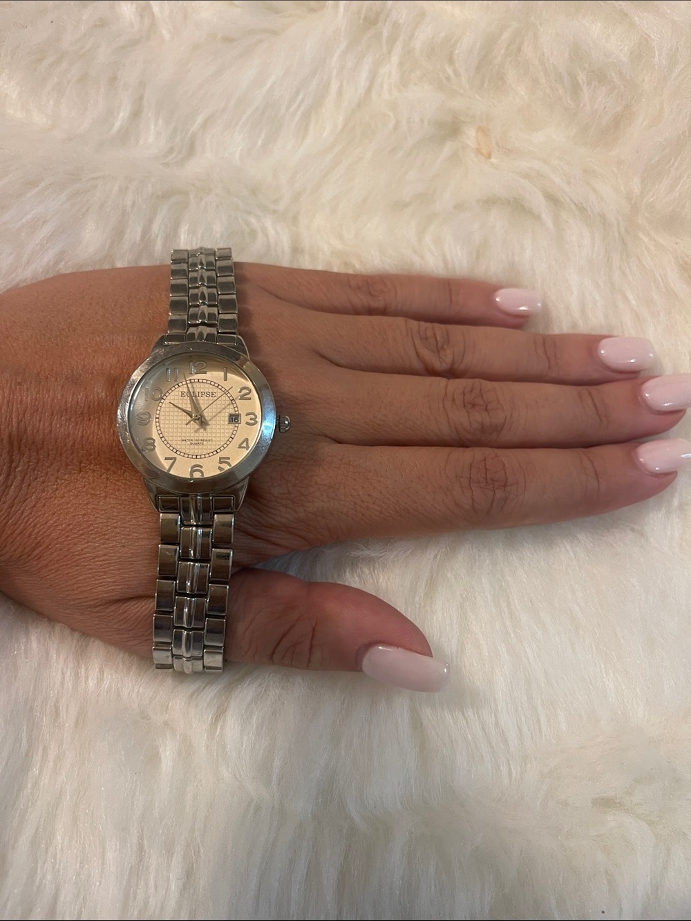 Eclipse Women's Silver Bracelet Watch with Champagne Dial